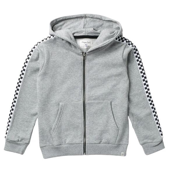 SOVEREIGN CODE Kids' King Check Hooded Jacket In Heather Gray 4 Hoodie - Picture 1 of 5